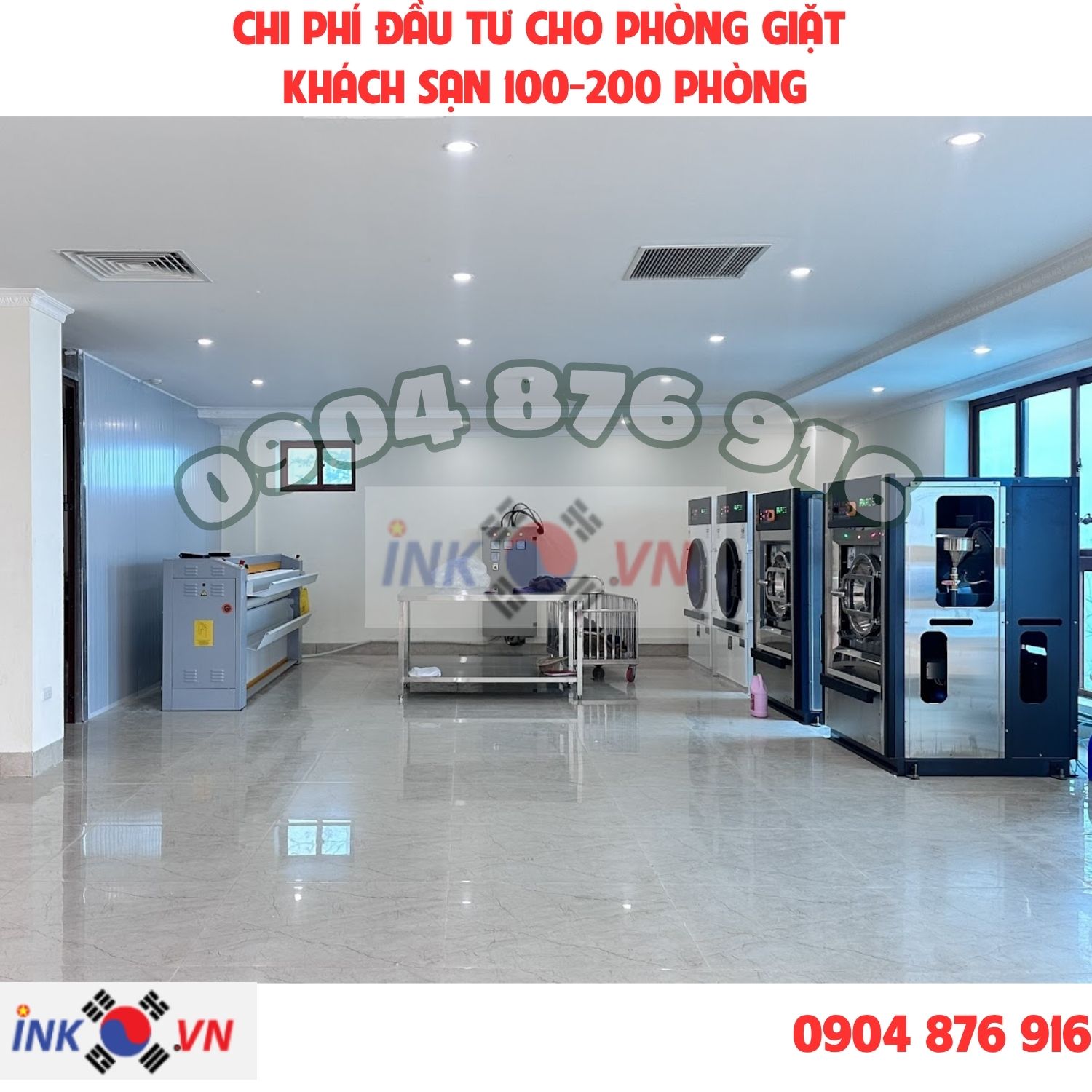 Chi phí đầu tư xưởng giặt cho khách sạn 100-200 phòng